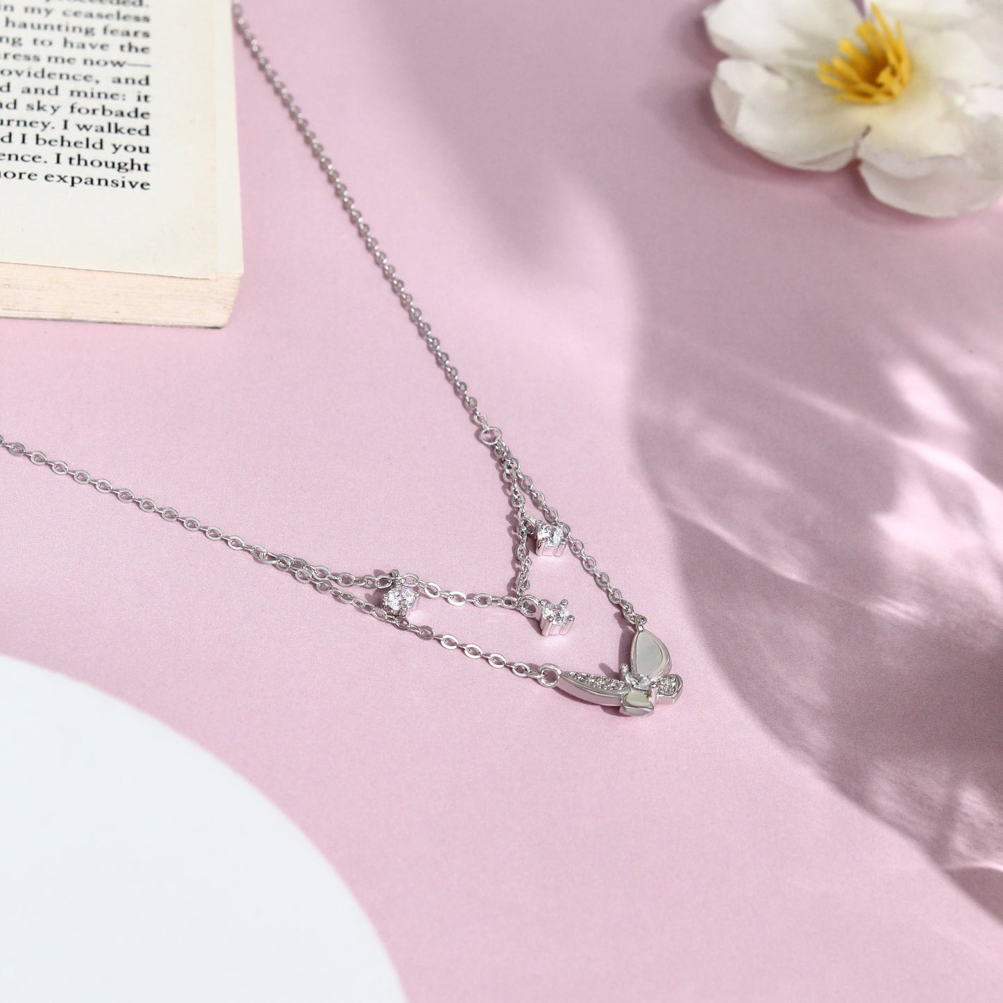 Butterfly & Star Layered Necklace – 925 Sterling Silver