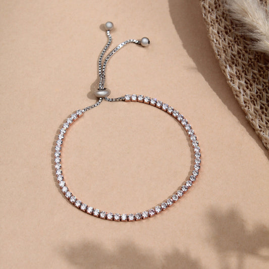 Rose Gold Tennis Bracelet – 925 Sterling Silver