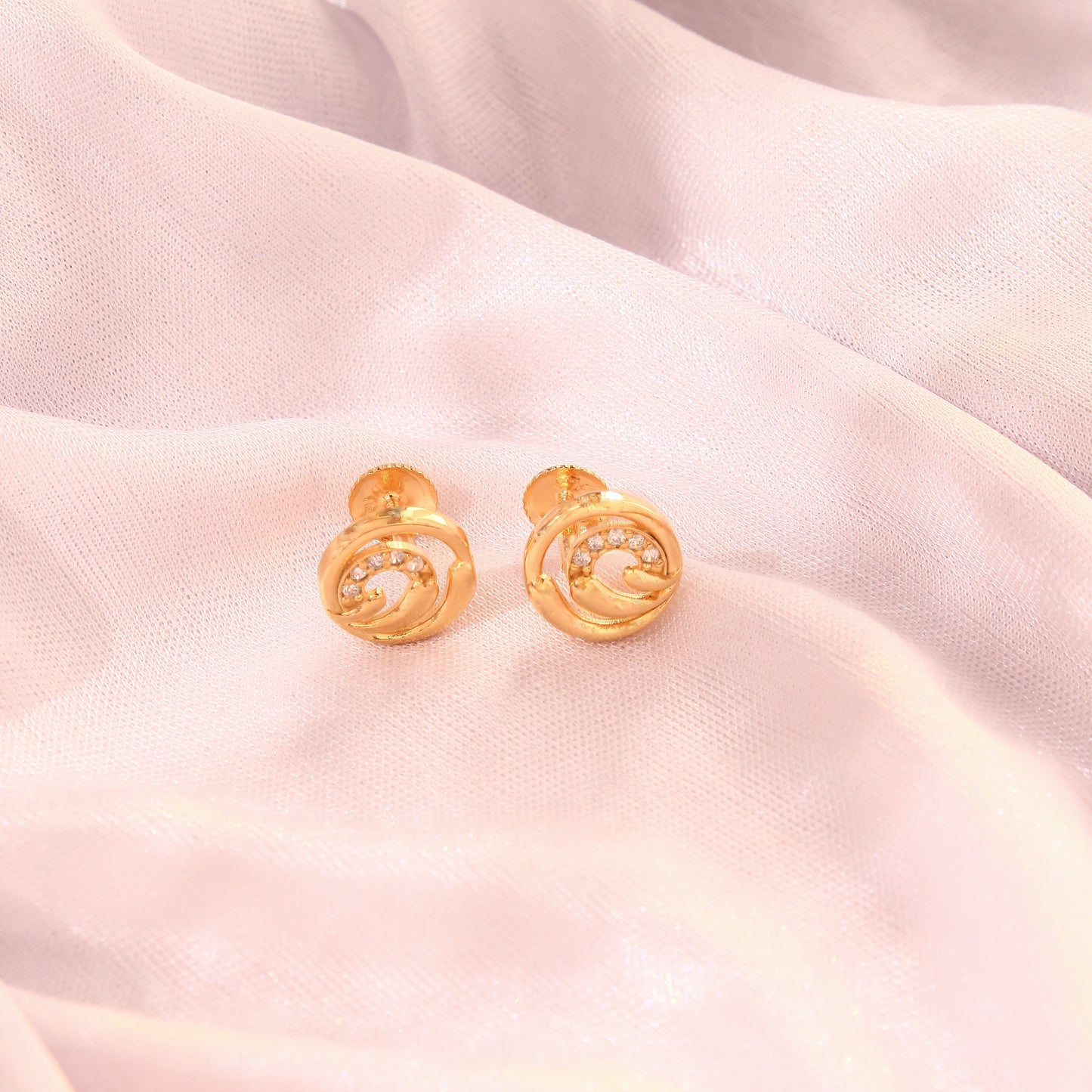 925 Sterling Silver Wave Stud Earrings