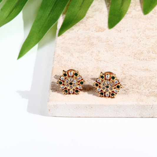 925 Sterling Silver Traditional Floral Stud Earrings