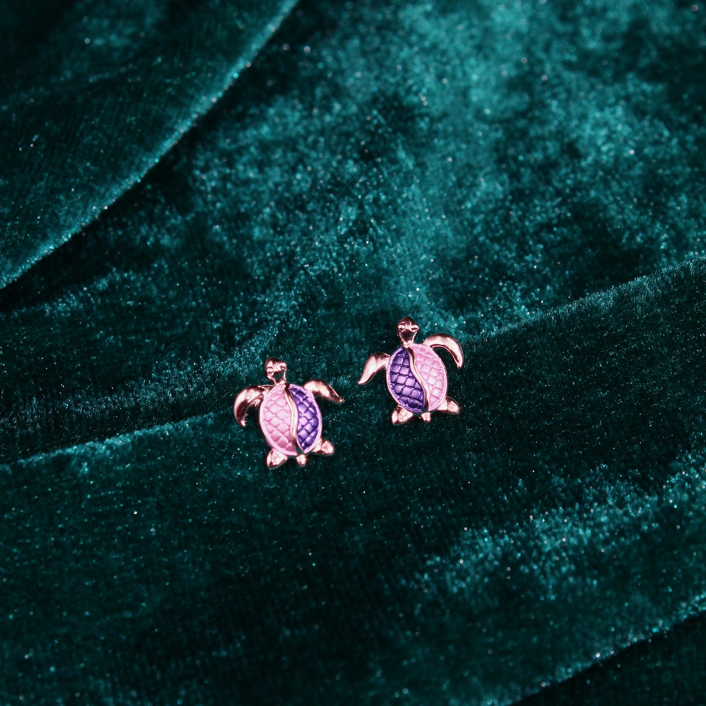 925 Sterling Silver Turtle Stud Earrings