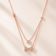 Double Layer Bow Pendant Necklace – 925 Sterling Silver Rose Gold Plated