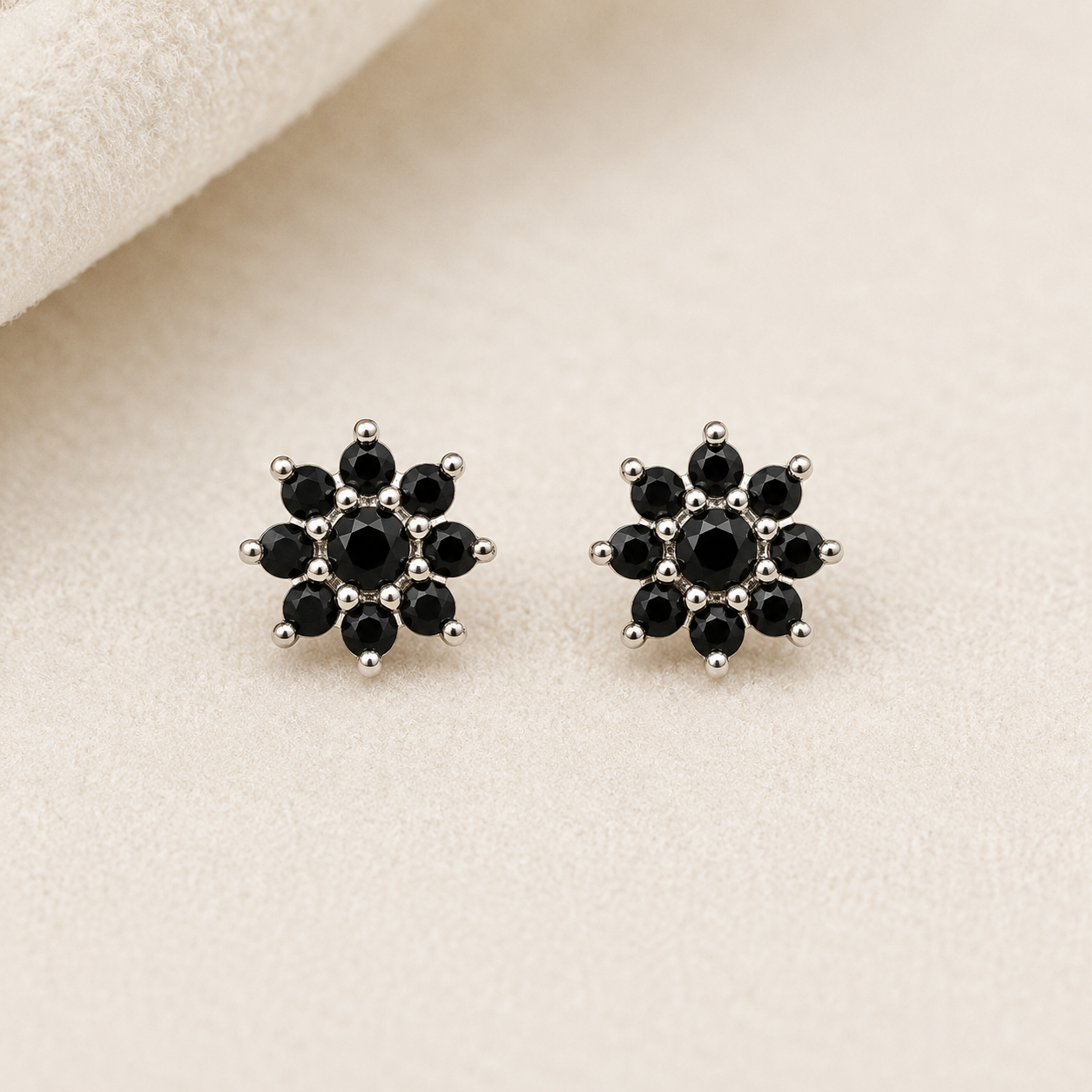 Black Stone Stud Earrings