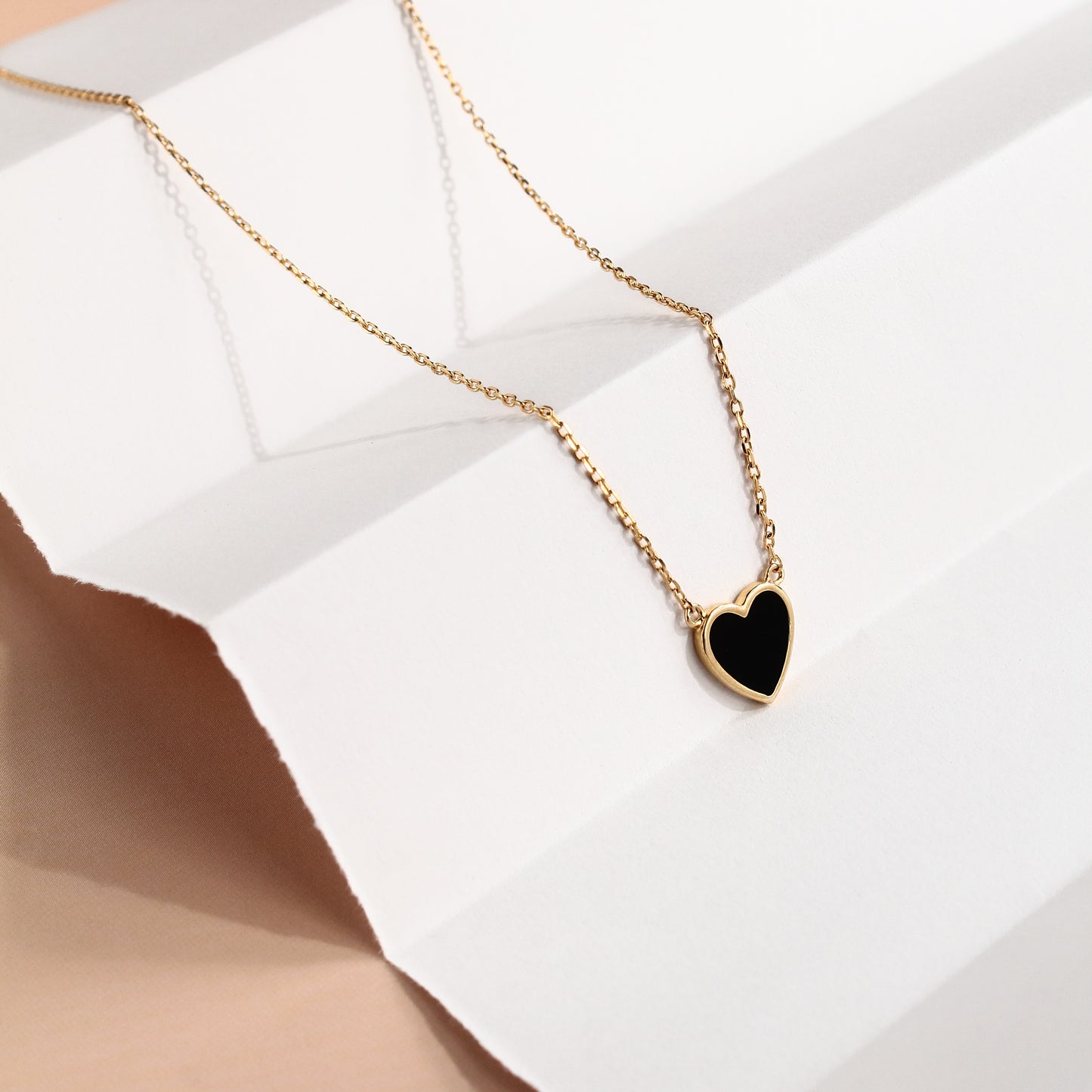 Black Heart Pendant Necklace – 925 Sterling Silver
