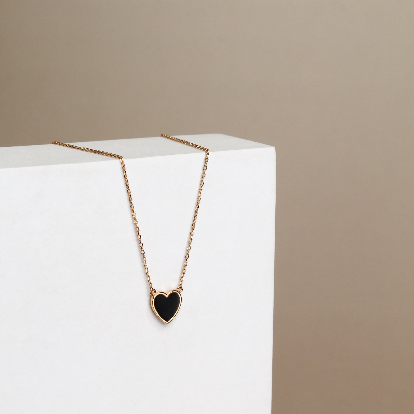 Black Heart Pendant Necklace – 925 Sterling Silver