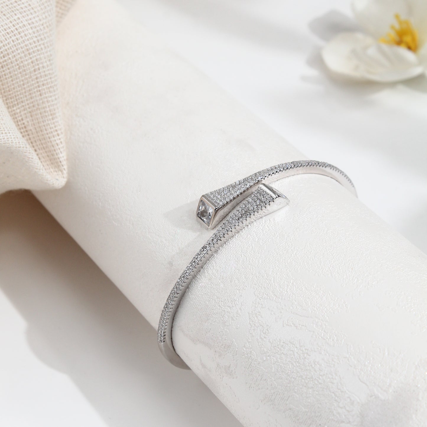 Elegant Twist Bangle – 925 Sterling Silver