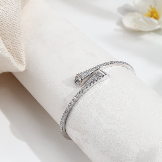 Elegant Twist Bangle – 925 Sterling Silver