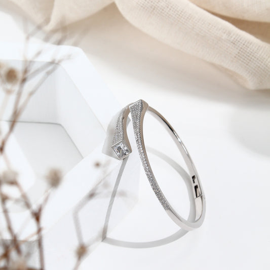 Elegant Twist Bangle – 925 Sterling Silver