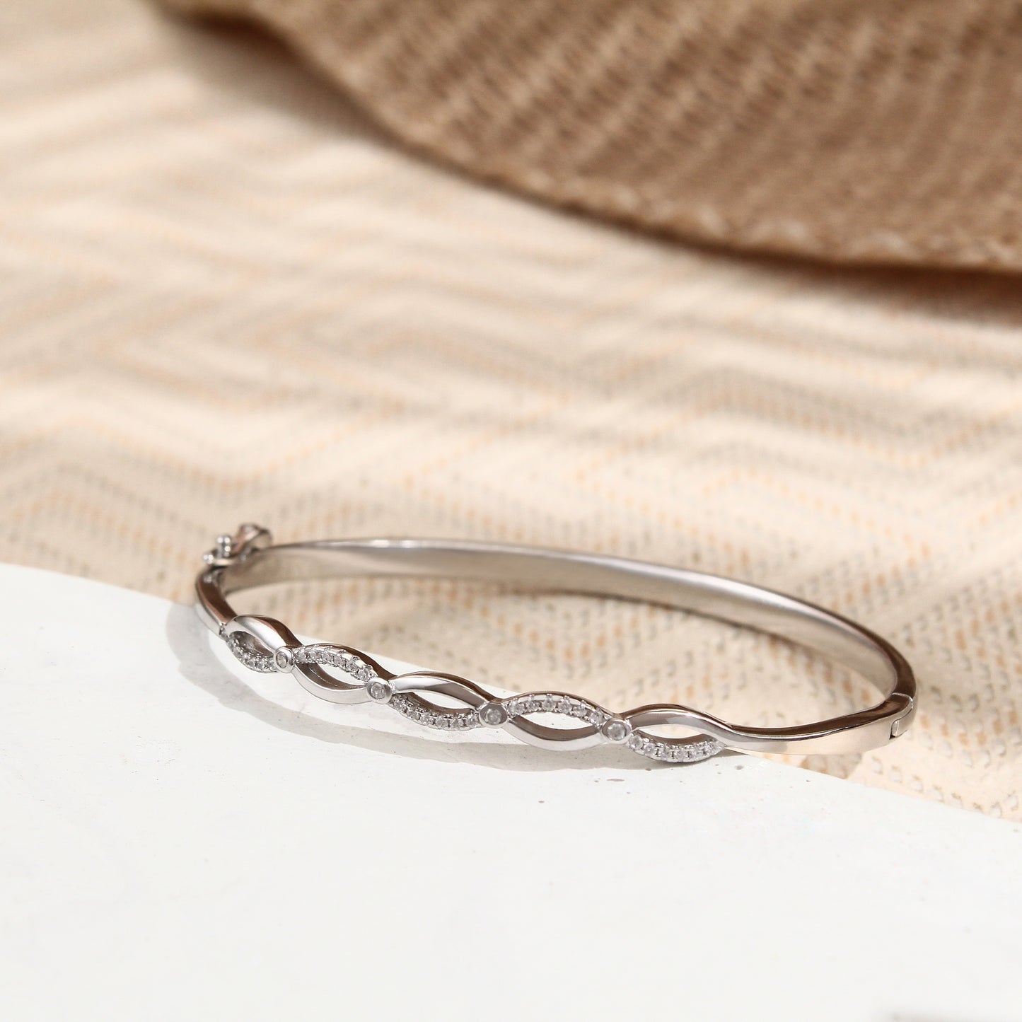 Wave Sparkle Bracelet – 925 Sterling Silver