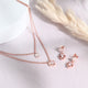 Floral Sparkle Layered Necklace &amp; Earrings Set – 925 Sterling Silver