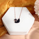Black Crystal Swan Pendant Necklace