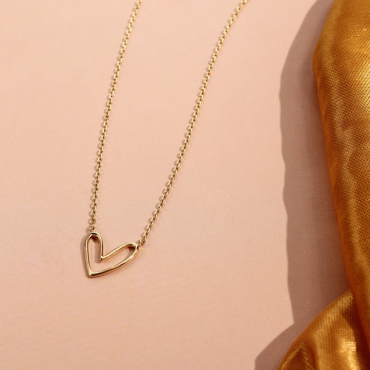 Open Heart Pendant Necklace – 925 Sterling Silver