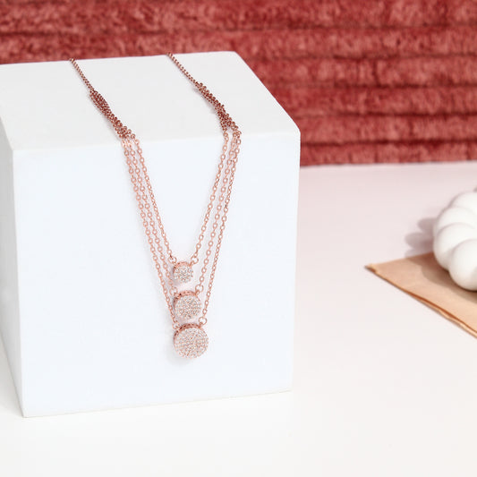 Triple Halo Pavé Necklace – 925 Sterling Silver