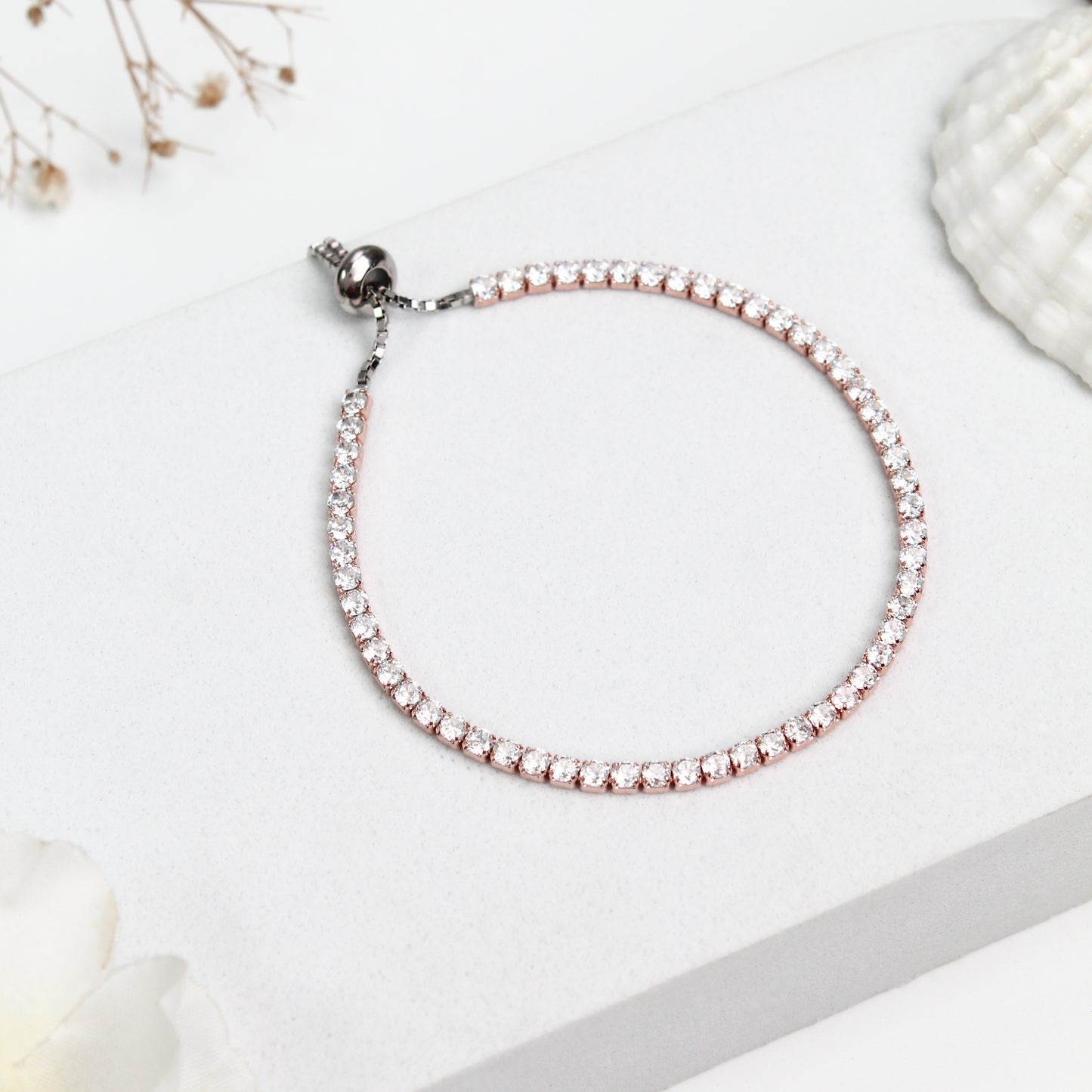 Rose Gold Tennis Bracelet – 925 Sterling Silver