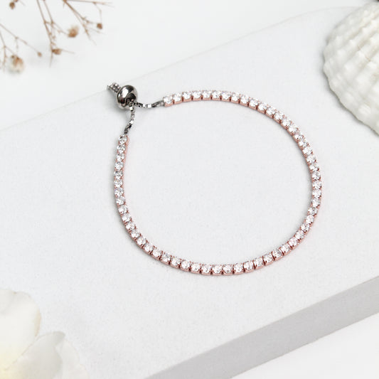 Rose Gold Tennis Bracelet – 925 Sterling Silver