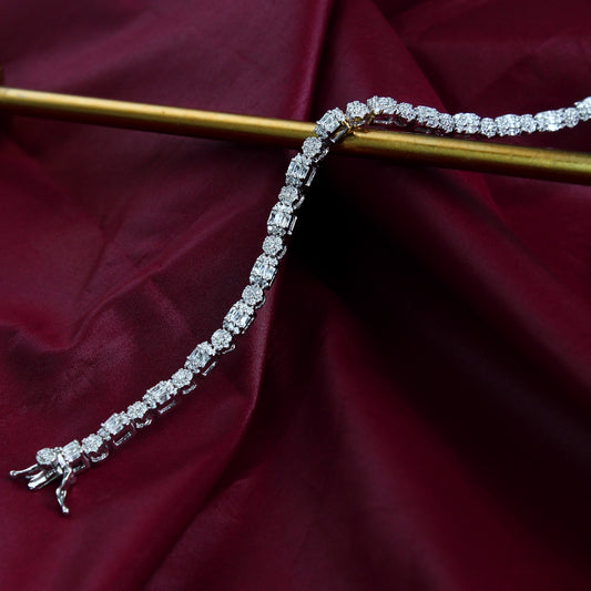 Halo Tennis Bracelet – 925 Sterling Silver