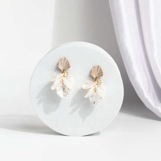 925 Sterling Silver Gold Floral Drop Earrings