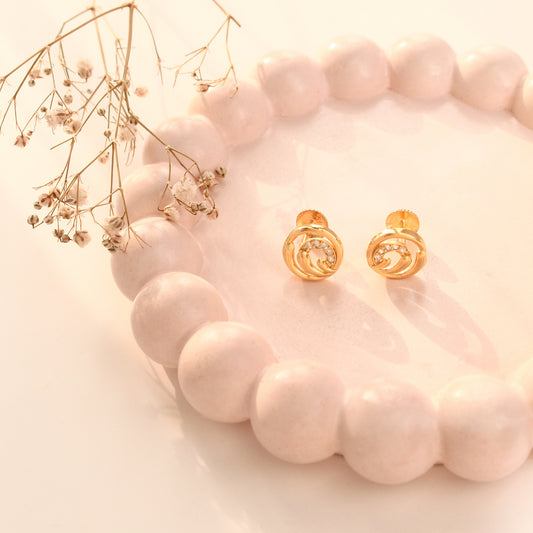 925 Sterling Silver Wave Stud Earrings