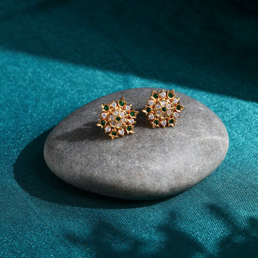 925 Sterling Silver Traditional Floral Stud Earrings