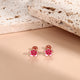 925 Sterling Silver Pink Enamel Flower Stud Earrings