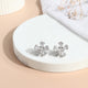 925 Sterling Silver Floral CZ Stud Earrings