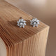 925 Sterling Silver Floral Sparkle Stud Earrings